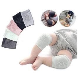 Baby Knee Pad for Crawling Anti-Slip Pad Stretchable Elastic Cotton Soft Comfortable Cap Elbow Safety Protector Pair (Random Colors)